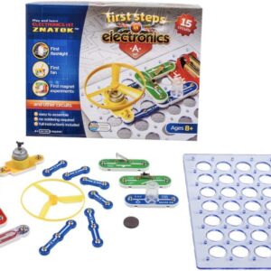 Electronics Kit for Kids 15A Experiments – Learning Electricity for Kids to Build the First 15 Electrical Circuits with Instructions in Hebrew – Znatok 15A